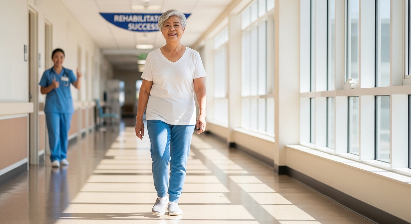 Patient recovering after successful orthopaedic surgery